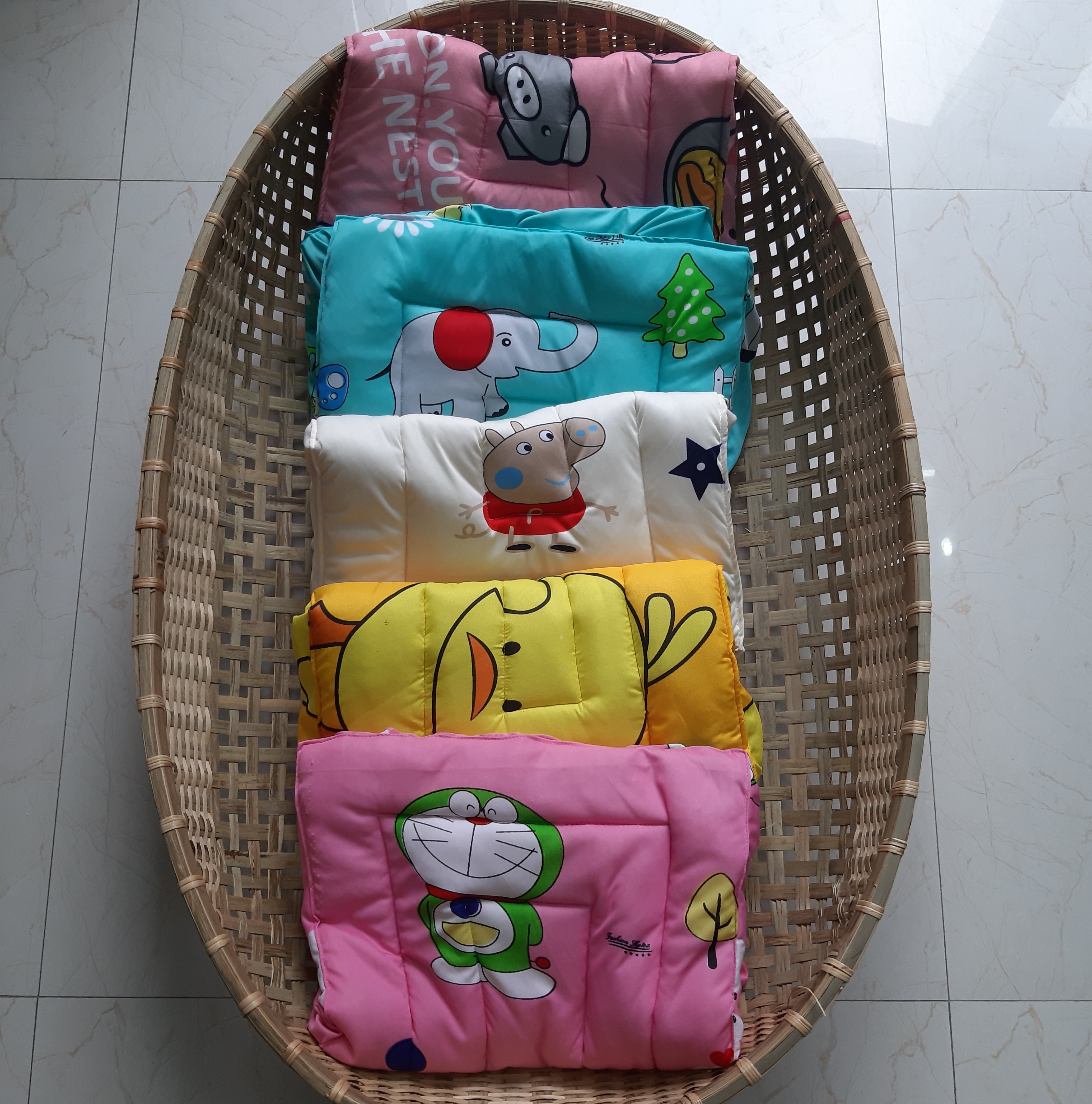 Combo Nôi Tre  em bé đặt võng KT 55x/85 & Nệm Bọc Nôi 55x85 cho trẻ từ 0-12 tháng ( Tặng vòng dâu tằm)