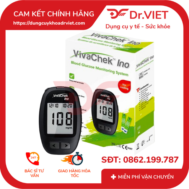 Máy đo đường huyết VivaChek Ino- Kim lấy máu không đau