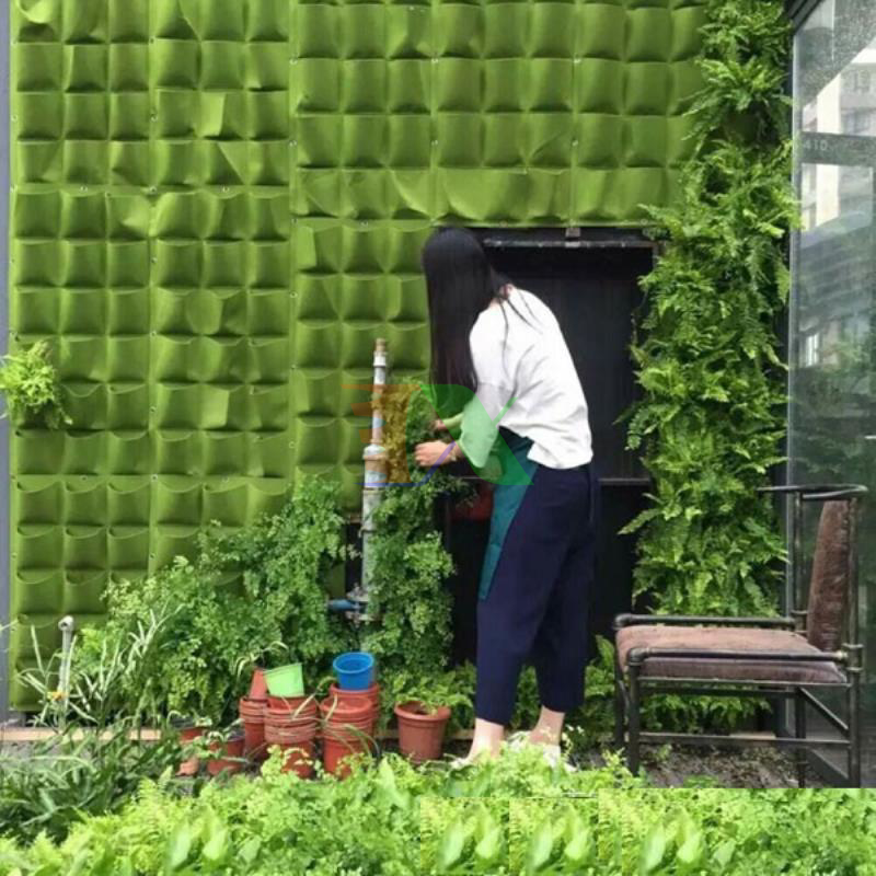 Túi trồng cây treo tường, D100xR100cm,  36 hốc, trồng rau, hoa, cây cảnh trang trí, tiện lợi, nhiều màu sắc