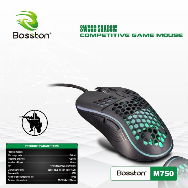 Chuột gaming bosston m750 kết nối usb