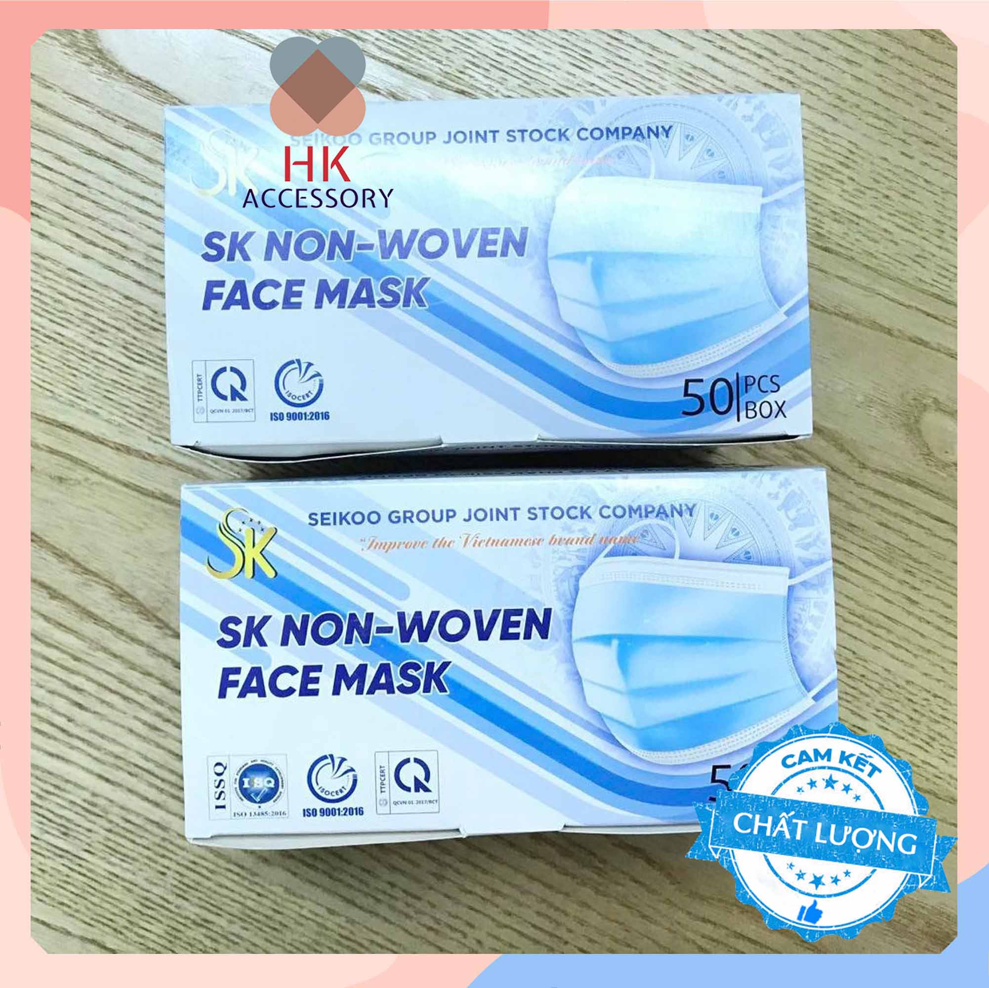 Combo 05 cái khẩu trang y tế vải không dệt 4 lớp hàng xuất khẩu