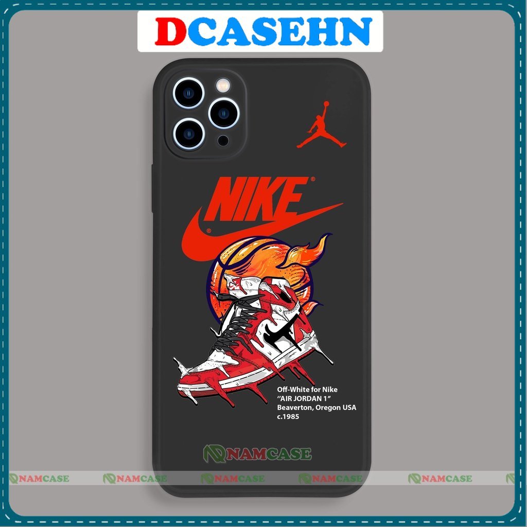 Ốp lưng iPhone Nike cạnh viền vuông silicon dẻo cho iphone 6/6s/7/8/X/XS/XR/11/12/13 Pro Plus Max cute đẹp dễ thương