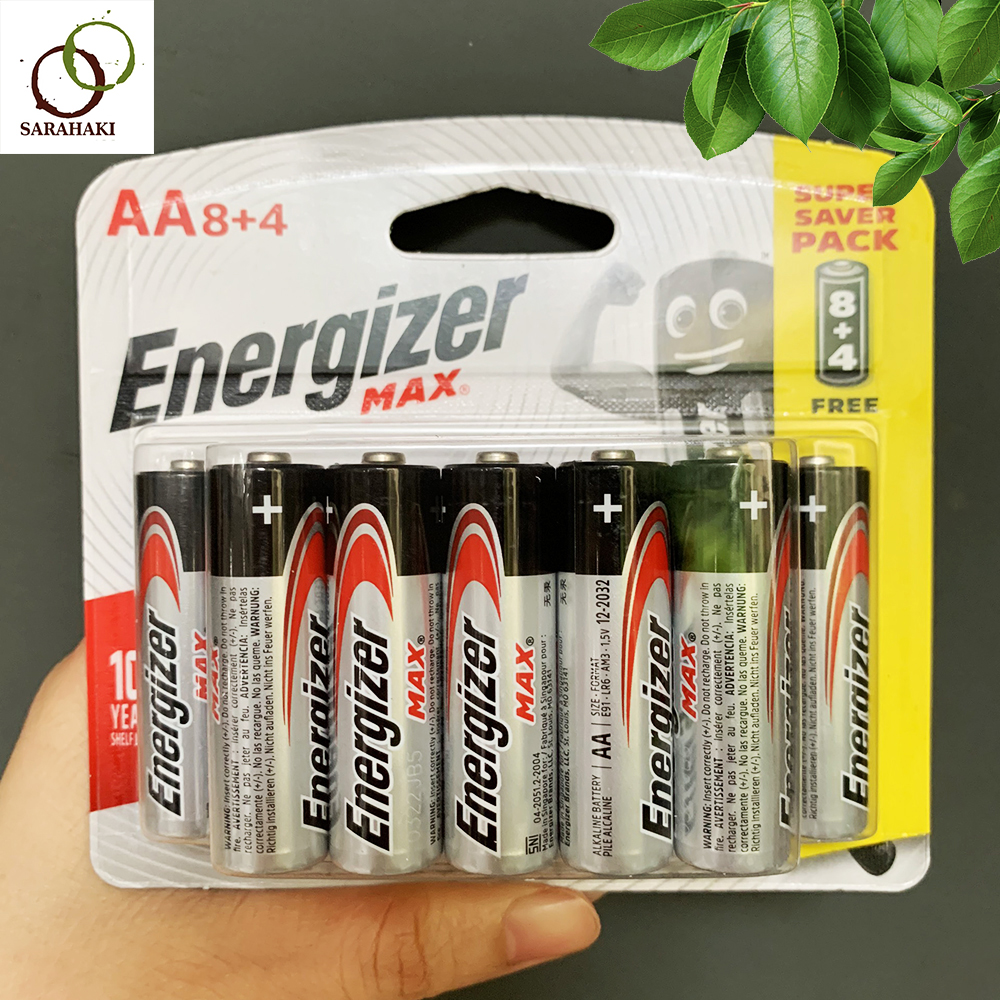 Pin AA, AAA Energizer Alkaline Max - Pin Tiểu E91, Pin đũa E92 Vỉ 12 Viên , vỉ 3 viên, vỉ 2 viên (MẪU MỚI NHẤT)