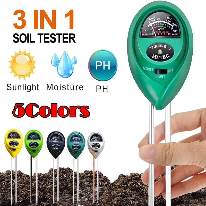 Máy đo độ PH độ ẩm của đất đo ánh sáng chính xác đến độ +- 0.1pH đồng hồ hiển thị dạng cơ học