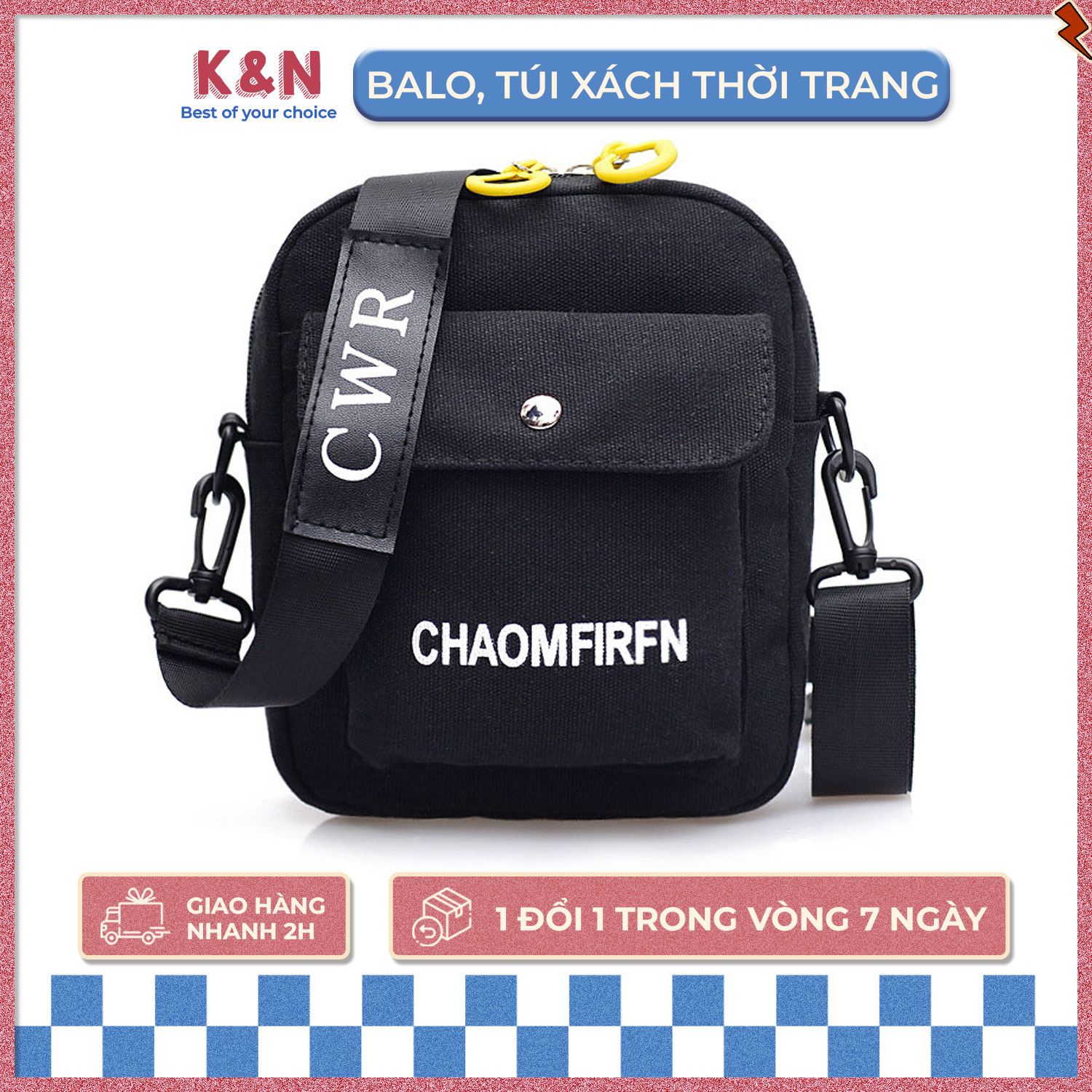 Túi Vải Nữ Đeo Chéo Mini Tiện Lợi Phong Cách Nhật Bản Túi Xách Nữ Nhỏ Gọn Nhiều Màu Xinh - OTV134 - K&N Store