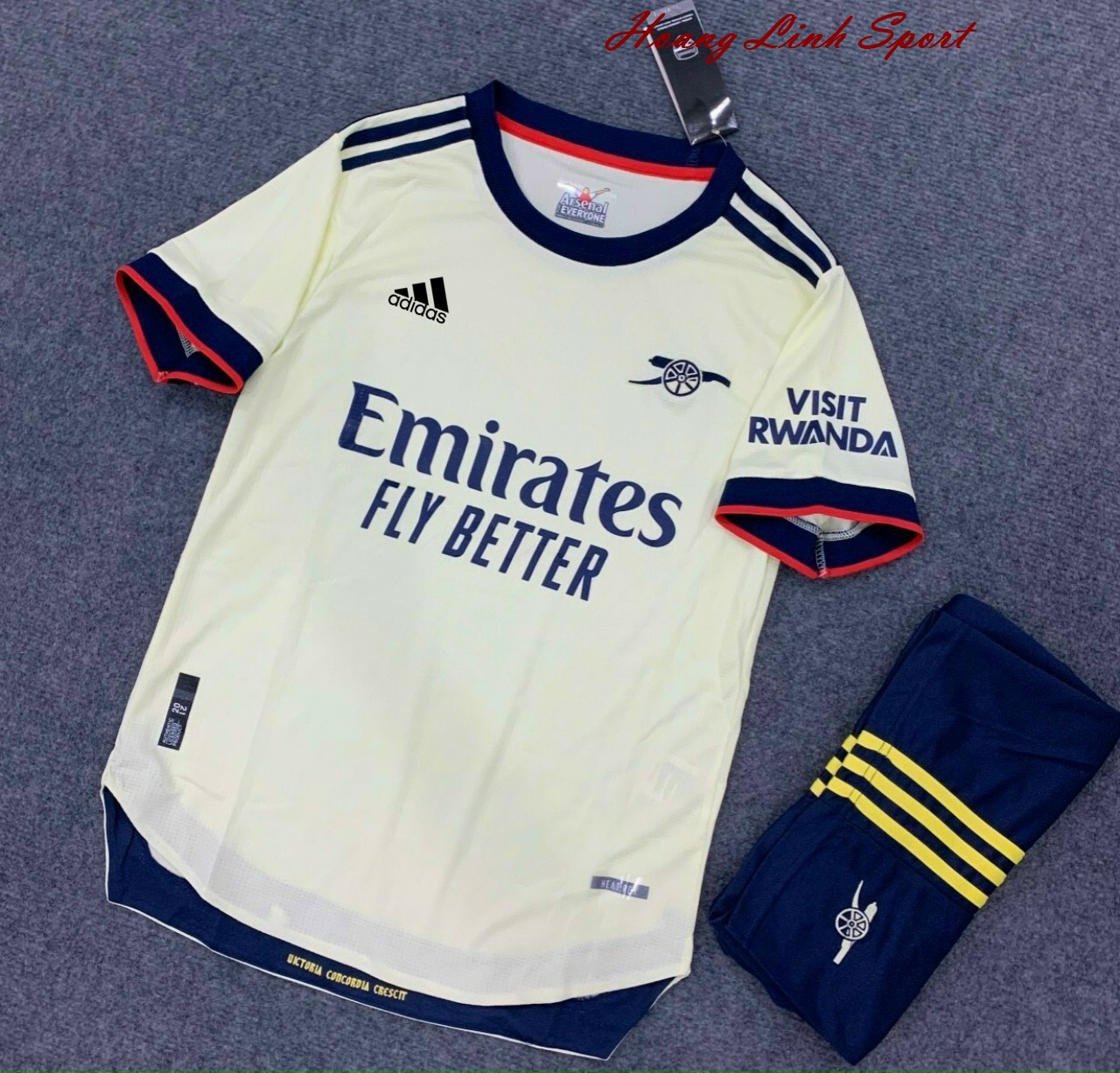 Áo Bóng Đá CLB Arsenal-Sân Khách-Trắng Kem-Bản Thi ĐẤu-Chất Vải Polyester Thái Cao Cấp