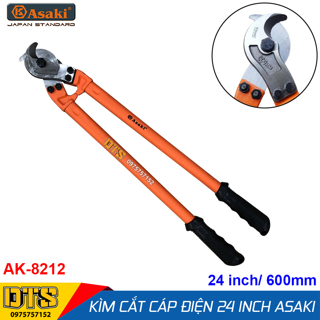 Kìm cắt cáp điện, cáp đồng, cáp nhôm, cáp quang asaki ak-8212 24inch/ 600mm