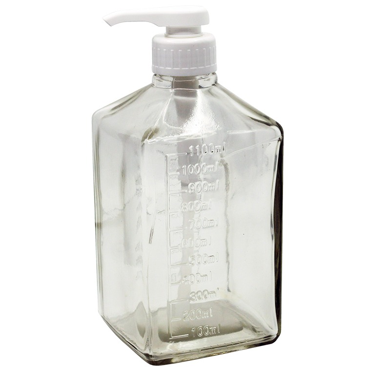Bình bơm siro thủy tinh/nhựa 1100ml có vòi bơm (10cc) - Gia store