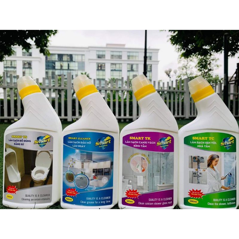 [MẪU MỚI NHẤT 500ml] Nước tẩy rửa Smart. Tẩy rửa dầu mỡ nhà bếp, tẩy đồ sứ, sen vòi inox, cặn canxi trên vách kính