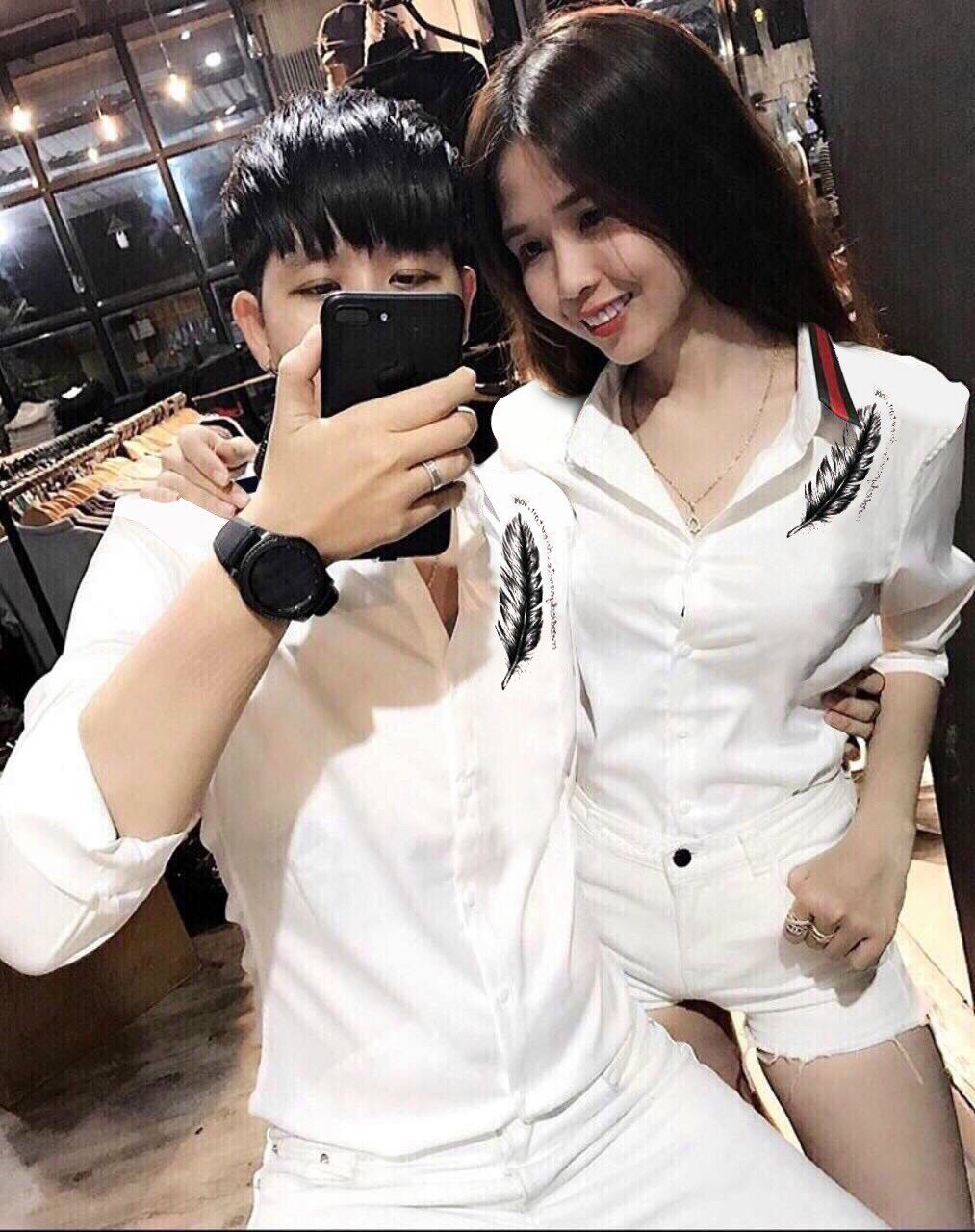 [HCM]ÁO SƠ MI LỤA NAM  NỮ CẶP ĐÔI HUYỀN BÍ SIÊU PHÁ CÁCH BỒ CÔNG ANH  FOREVER HÓT NHẤT NĂM