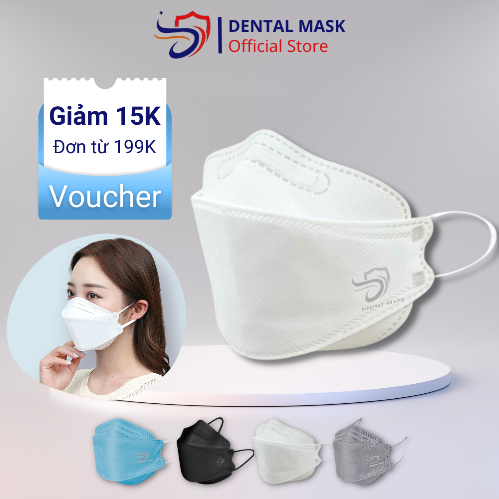 ComBo 2 Chiếc Khẩu Trang KF94 Hàn Quốc Dental Mask 4 Lớp Giấy Kháng Khuẩn Dày Dặn Chống Bụi Mịn Vi Khuẩn Không Hôi.