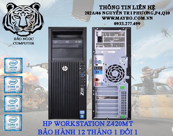 Máy Bộ HP Workstation Z420MT . (E5-1620/DDR3-16G/128GB/K2000)