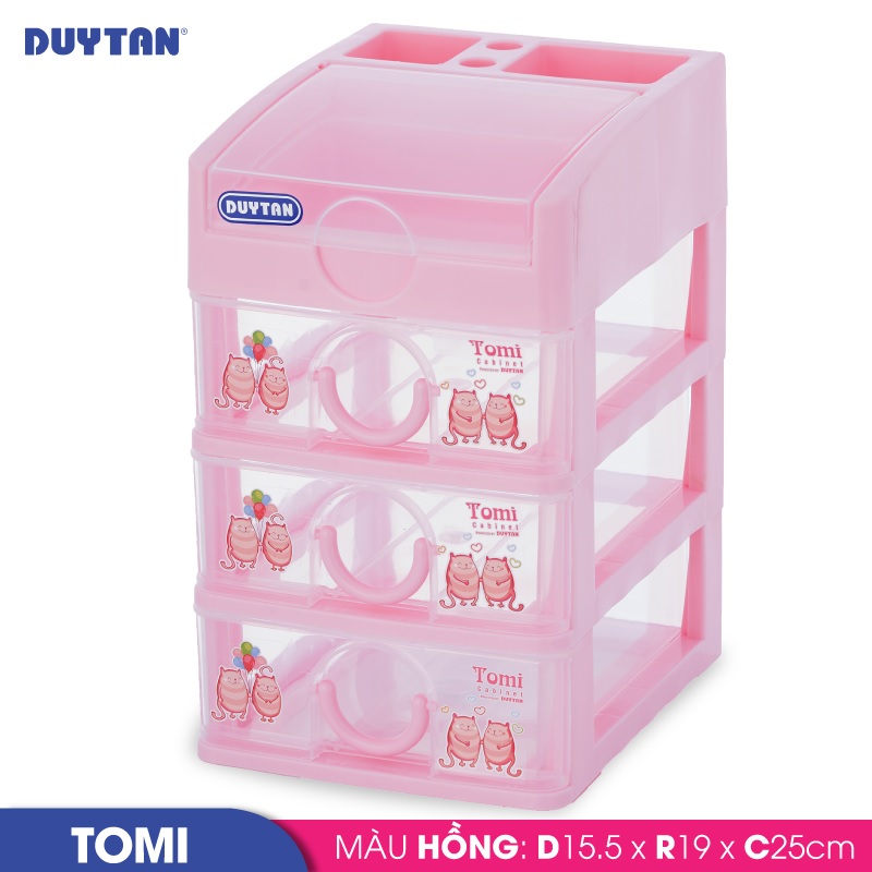 Tủ nhựa DUY TÂN Tomi nhỏ 4 ngăn (15.5 x 19 x 25 cm) - 42191 - Giao màu ngẫu nhiên