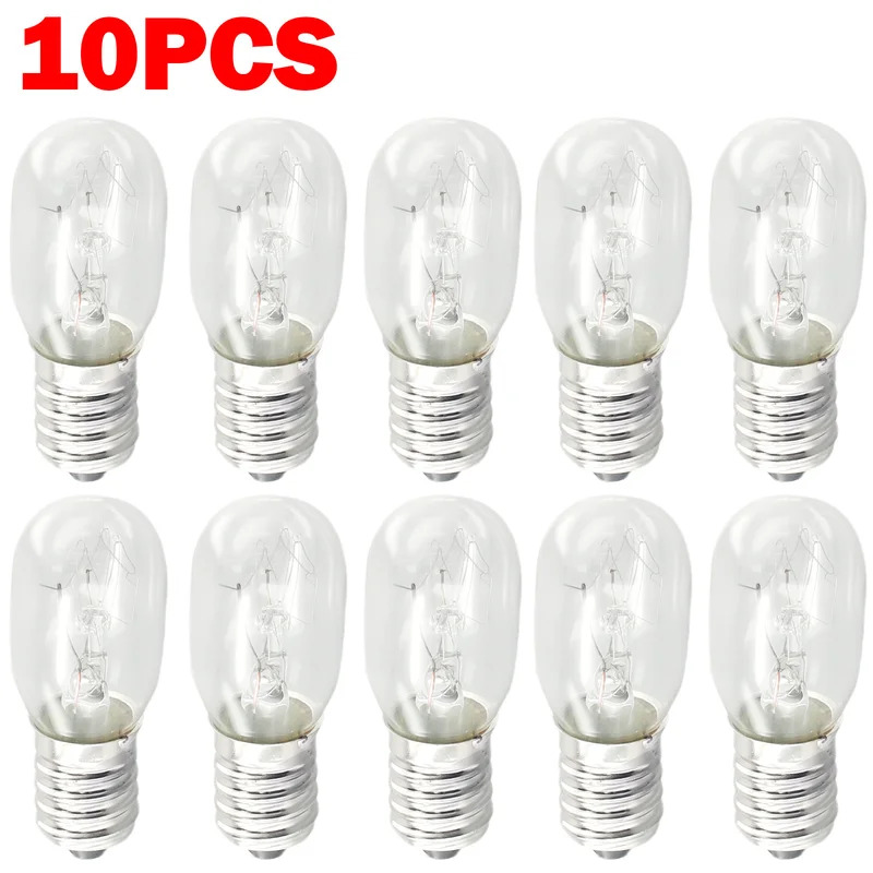 10 cái bóng đèn muối E14 15W 220V-240V bóng đèn sợi đốt cổ điển bóng đèn tủ lạnh lò nướng thay thế bóng đèn Pygmy
