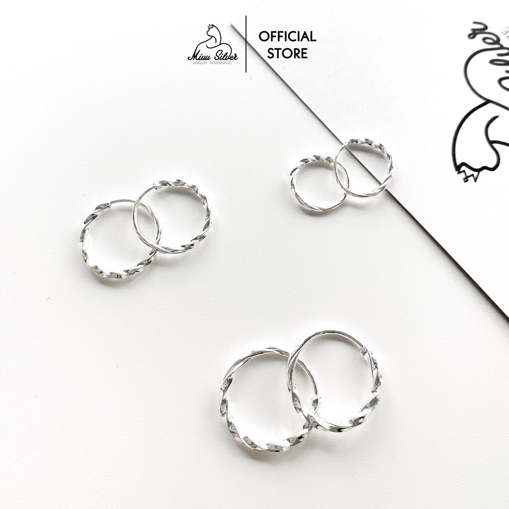 【HOT SALE】 Bông tai nữ Miuu Silver khuyên tai tròn bạc 925 basic