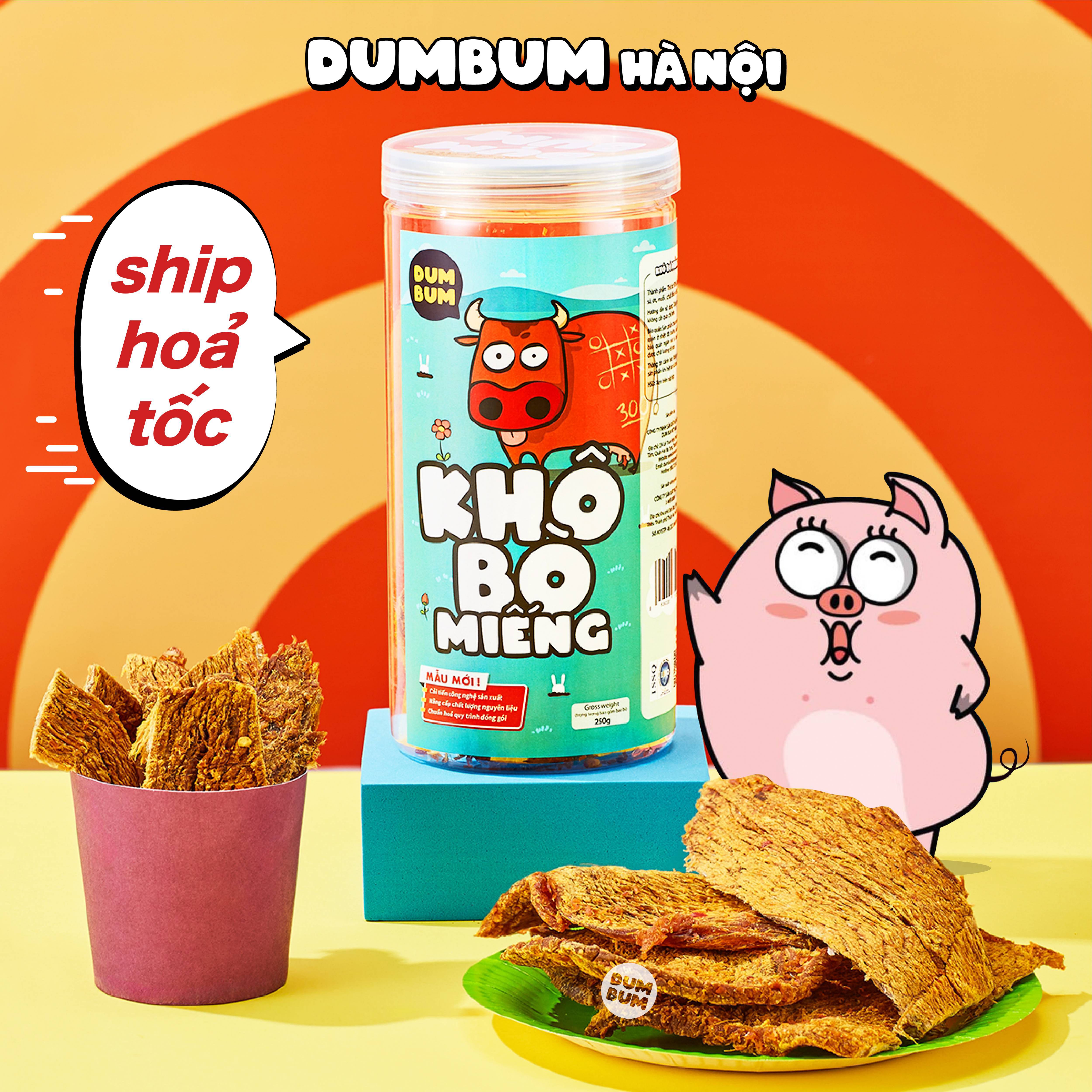 Khô bò miếng 250g Dumbum đồ ăn vặt Hà Nội vừa ngon vừa rẻ