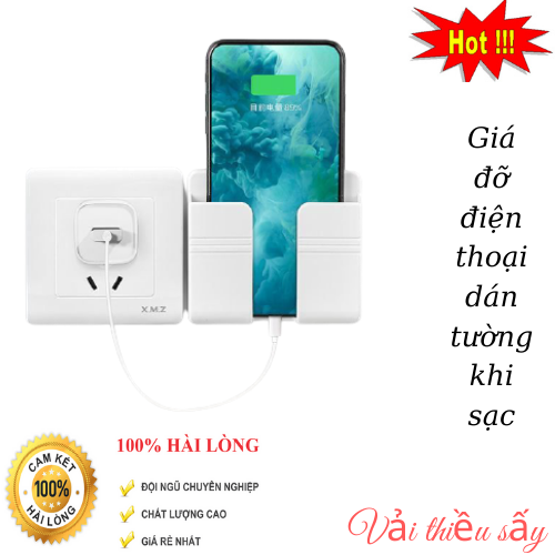 Giá Đỡ Treo Điện Thoại Dán Tường Khi Sạc Tiện Lợi, Kệ Dán Tường Để Đồ Dùng Loại Mới