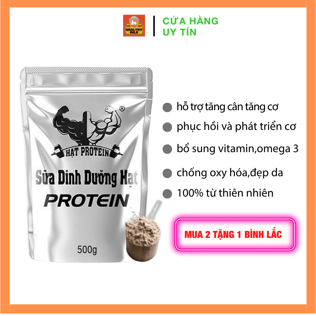 Sữa tăng cân tăng cơ hạt protein 100% từ nhiên nhiên 500g