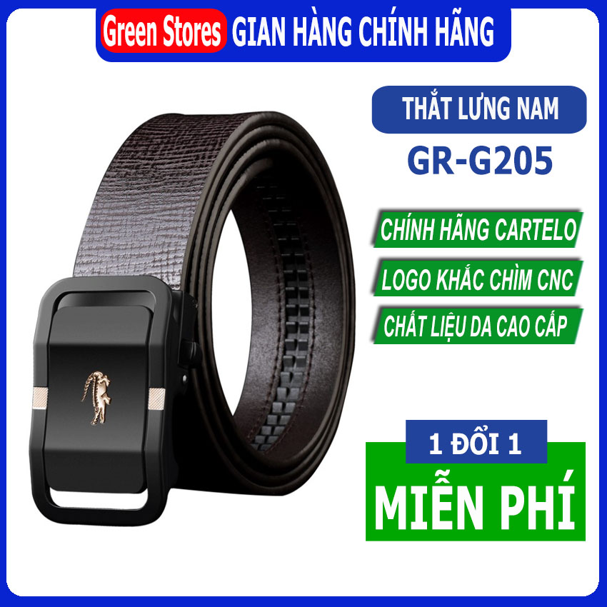 [Hot new]-Thắt lưng da nam cao câp G-205 rộng 35mm dài 1.2m da bò cao cấp, khóa hợp kim tự động mạ titan-[GREEN STORE]