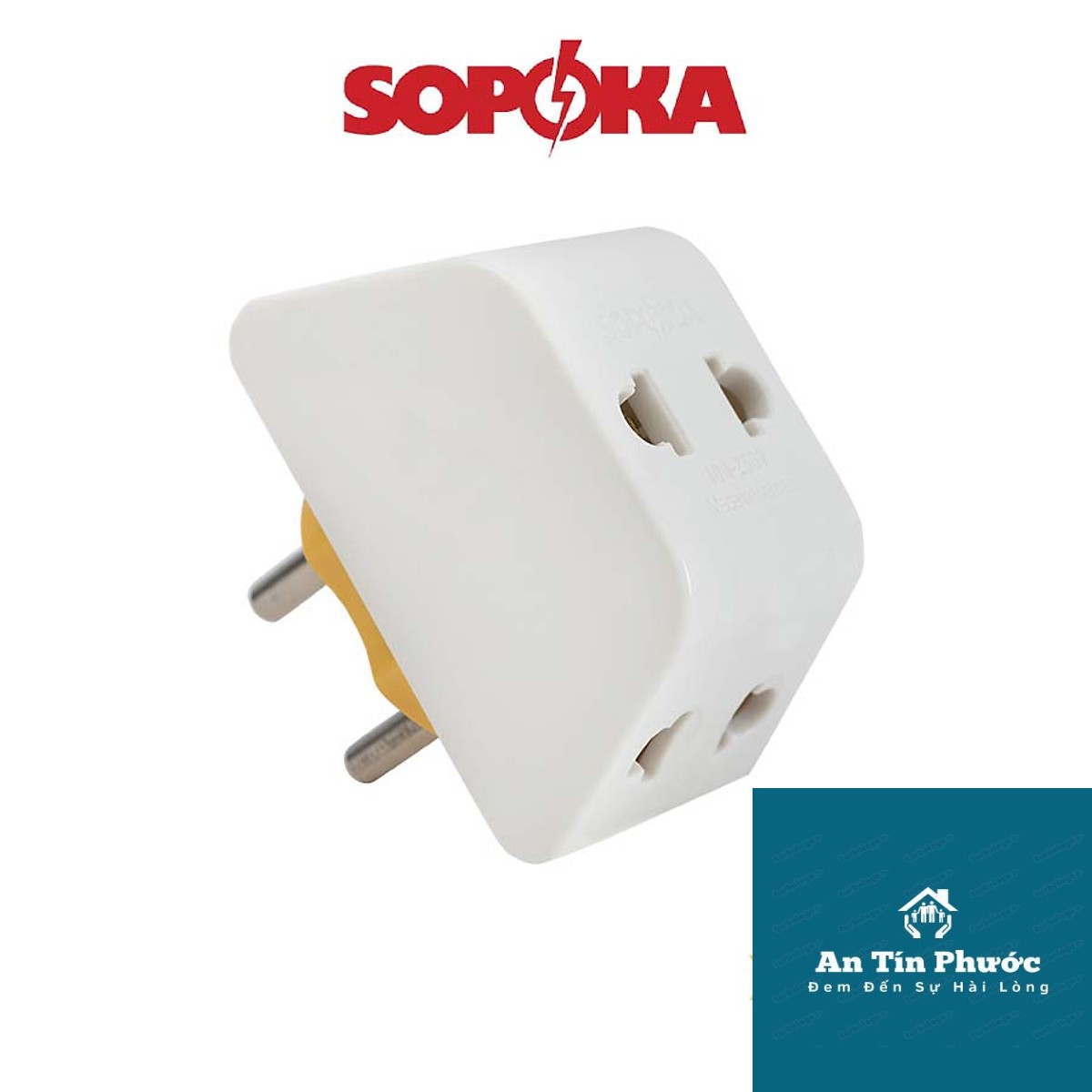 Phích cắm điện 1 ra 3 - ổ cắm nối chia 3 ngã sopoka