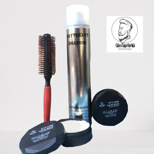 Combo gôm xịt tóc butter fly shadow 320 ml + sáp vuôt tóc d styling tặng lược