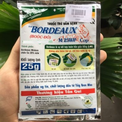 Chế phẩm trừ nấm bệnh bordeaux 25wp 25gram