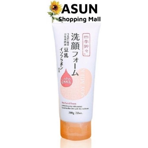 Sữa Rửa Mặt Shikioriori Chiết Xuất Đậu Nành Tươi Kumano Soya Milk Facial Foam 200g Nhật Bản