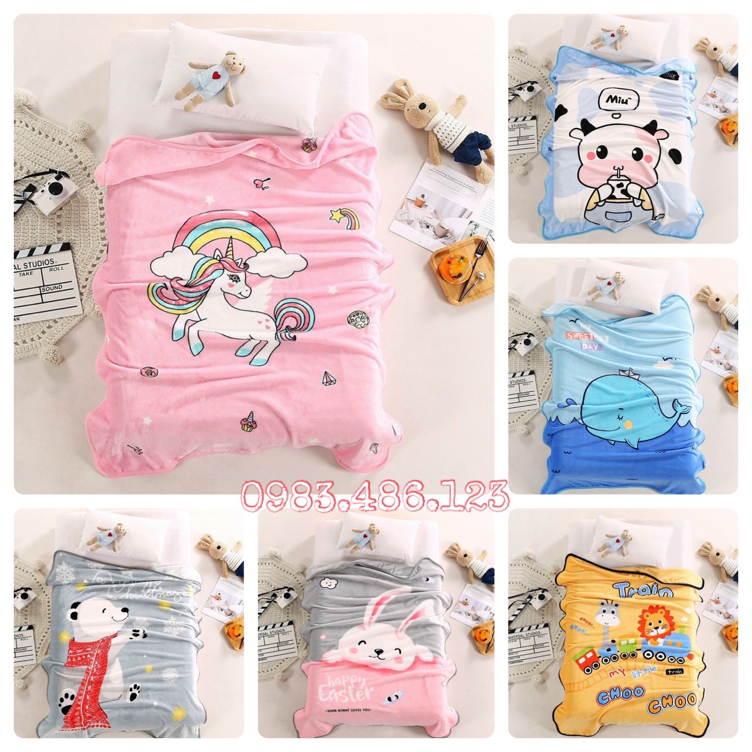 [LOẠI 1] Chăn Tuyết Nỉ Nhung Sữa siêu mềm mịn, Mềm dành cho bé trai bé gái đắp 4 mùa, kích thước 1m4