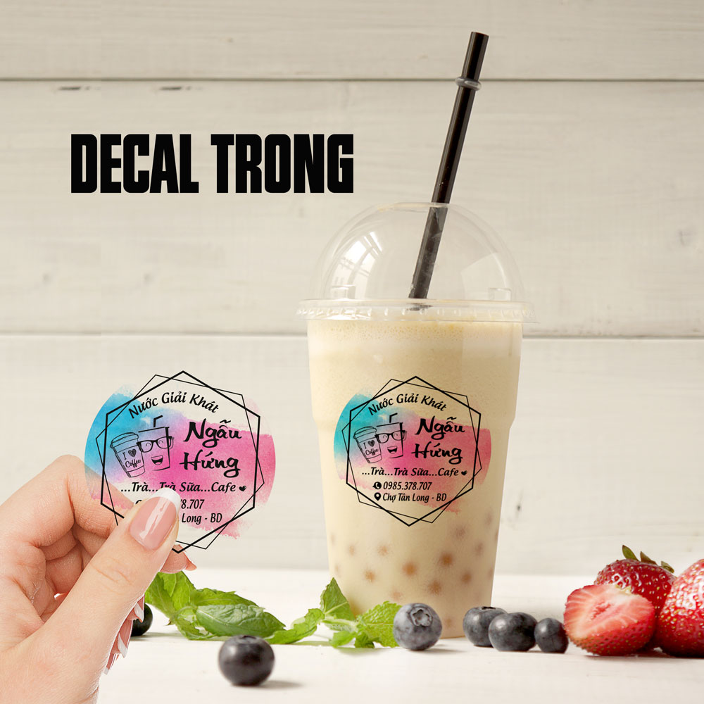 [HCM]1000 Tem nhãn decal nhựa (4cmX4cm) Miễn phí thiết kế - Không thấm nước để tủ đông