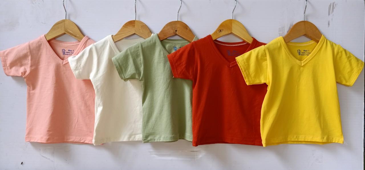 SET 5 ÁO THUN CỔ TIM CHO BÉ GÁI