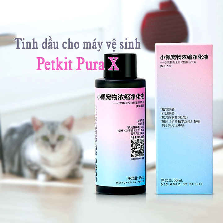 [HOÀN TIỀN 10%]Tinh dầu khử mùi cho máy vệ sinh mèo Pura X 55ml - CutePets