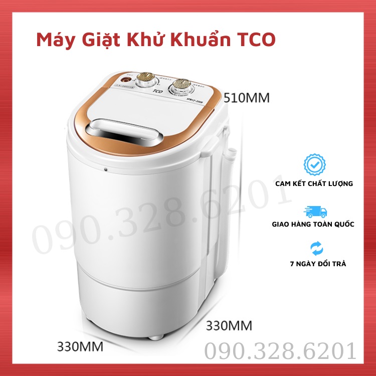 Máy giặt mini bán tự động, giặt đồ cho bé 2.2kg, ánh sáng khử khuẩn