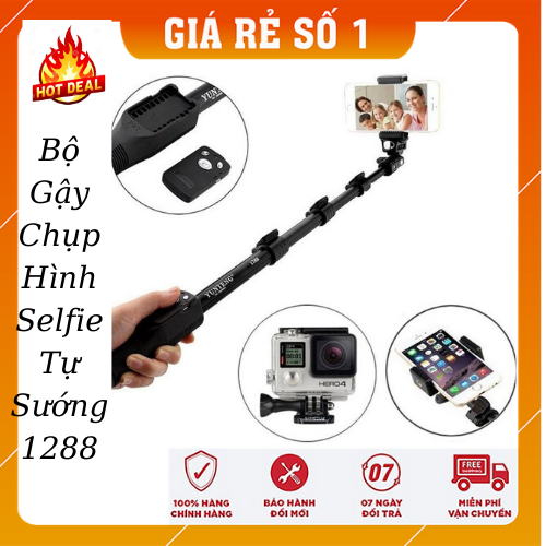 GẬY CHỤP HÌNH YUNTENG 1288- Bộ Gậy Chụp Hình Selfie Tự Sướng Bluetooth Chân Gậy Kéo Dài +Tặng Kèm Remote Bluetooth