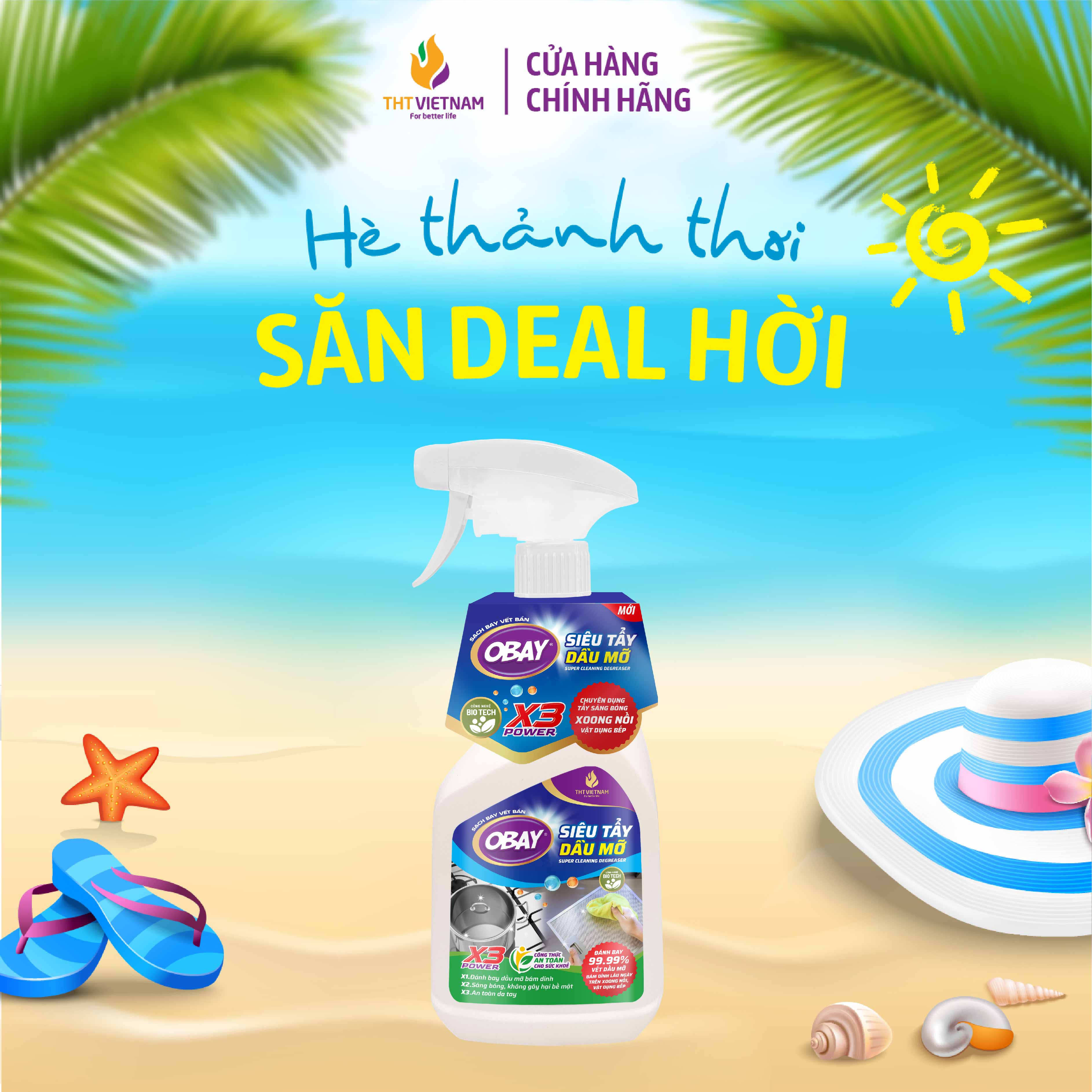 Siêu tẩy dầu mỡ Obay đánh bay mọi vết dầu mỡ 450ml