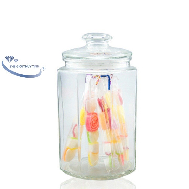 Hủ thủy tinh 2000ml hủ thủy tinh có nắp cao su hít siêu kín. Hủ đựng các loại hạt