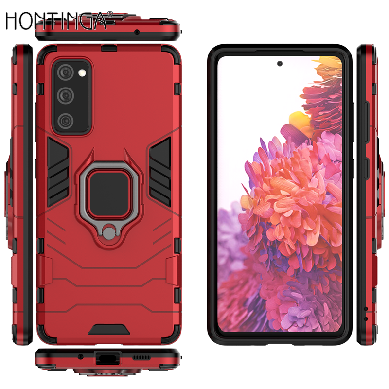Honinga Vỏ Bọc Giáp Người Sắt Dành Cho Samsung Galaxy S20 FE Ốp Lưng Cứng Bảo Vệ TPU Sang Trọng Ốp Lưng Điện Thoại Với Giá Đỡ Nhẫn Đeo Ngón Tay, Ốp Lưng Mềm Chống Sốc Ốp Cứng Cho Bé Trai Bé Gái Nam Nữ