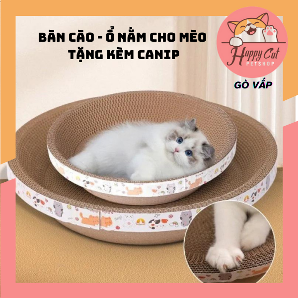 Bàn cào móng cho mèo tặng kèm canip, bàn cào + ổ nằm cho mèo