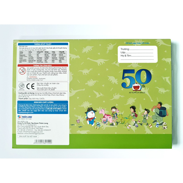 Bút sáp màu thiên long + 2 quyển tập tô màu