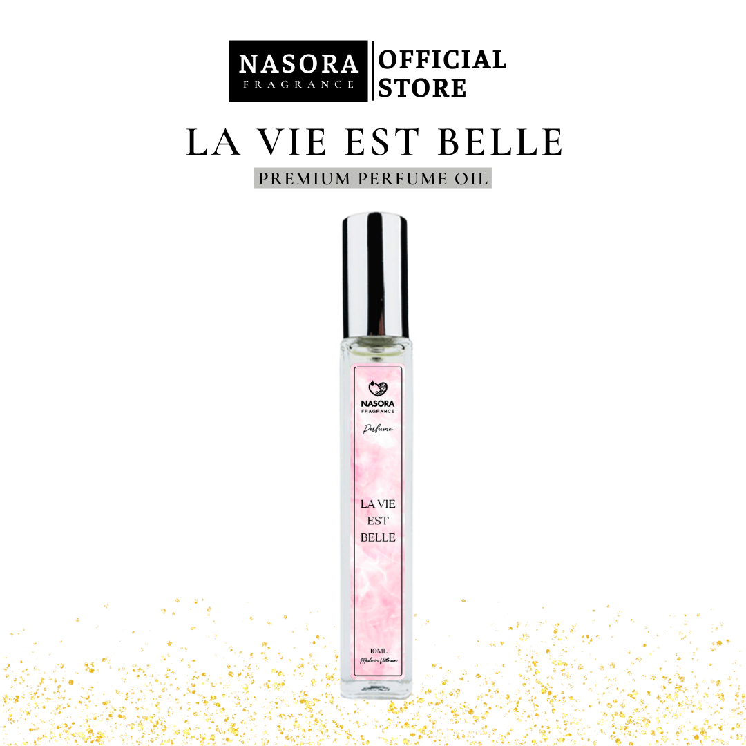 Tinh dầu nước hoa nasora la vie est belle hương thơm ngọt ngào, quyến rũ, chai xịt 10ml