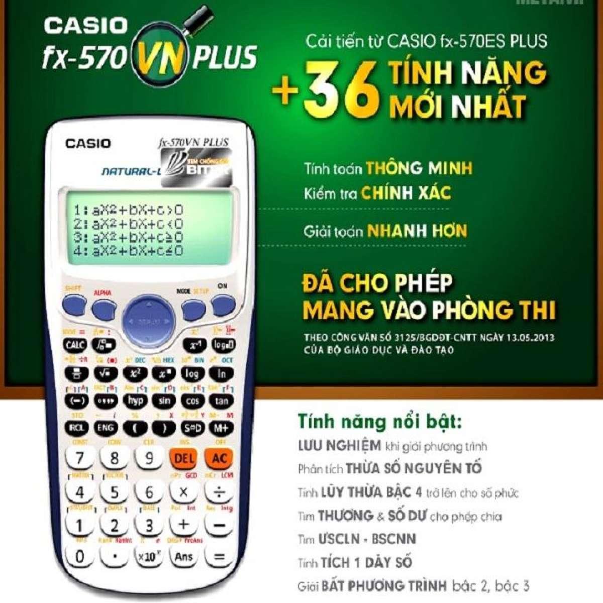 MÁY TÍNH CASIO FX570 VN PLUS  (BẢO HÀNH 1 NĂM 1 ĐỔI 1)