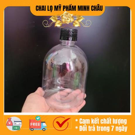 Chai nhựa đựng trà sữa, nước ép nhựa pet tròn nắp vặn - chai lọ đựng trà sữa