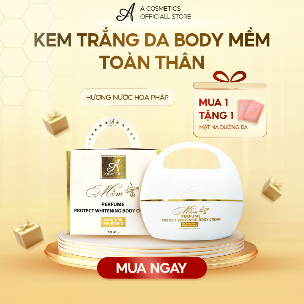 Kem body trắng da toàn thân mềm nước hoa A cosmetics - không bắt nắng 150gr