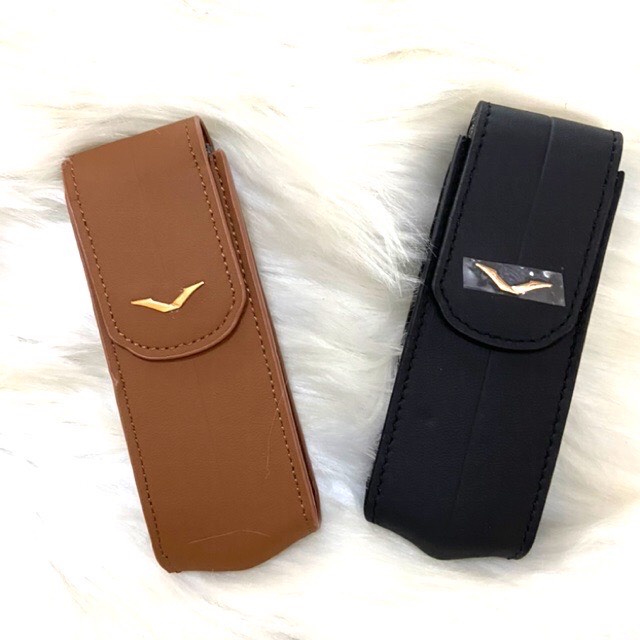 ⚡bao da nắp gấp vertu singnature s dập vân trơn⚡