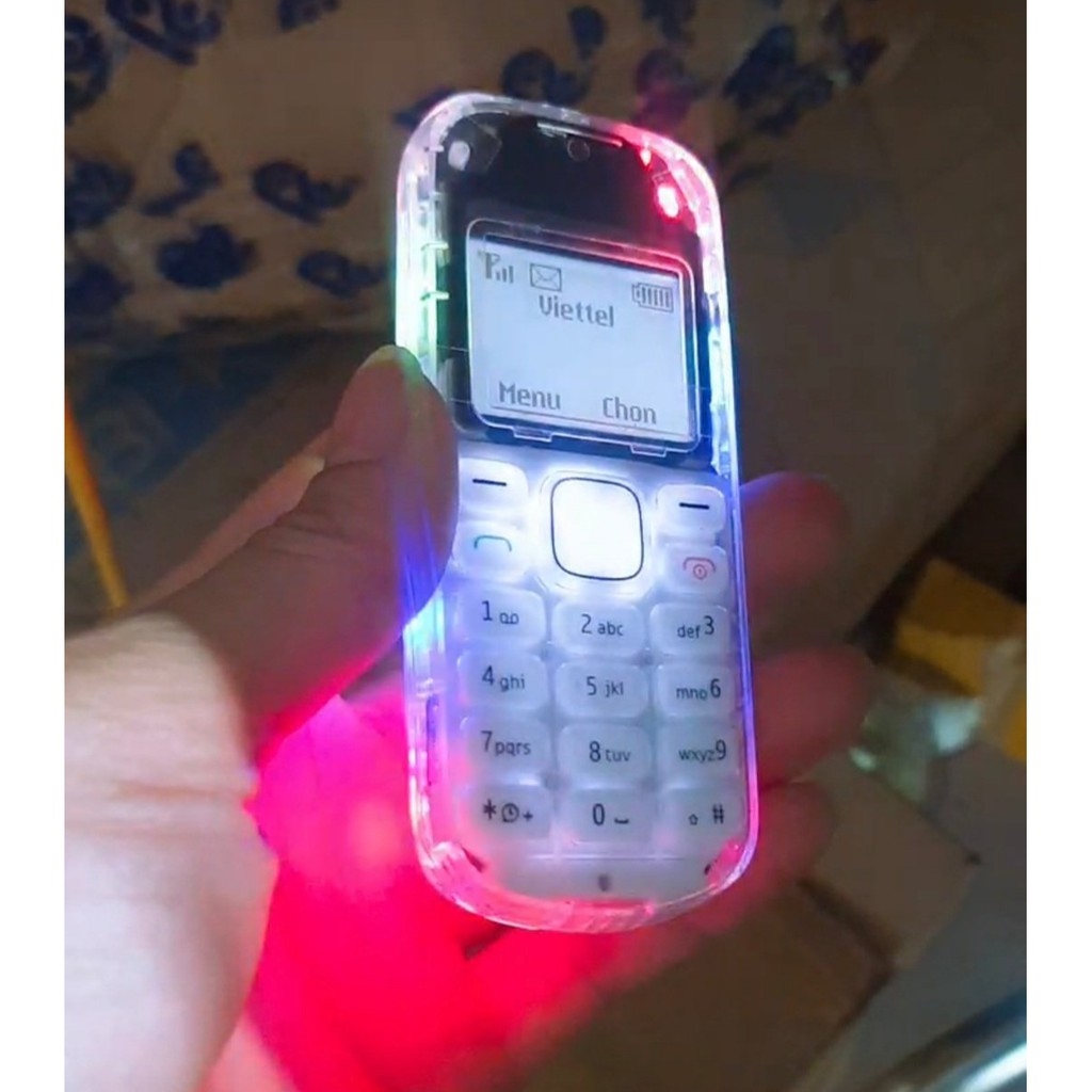 ✑ↂ☃  Điện thoại Nokia 1202 1280 Độ 10 Bóng Nháy   1 Bóng Led 7 Màu RGB