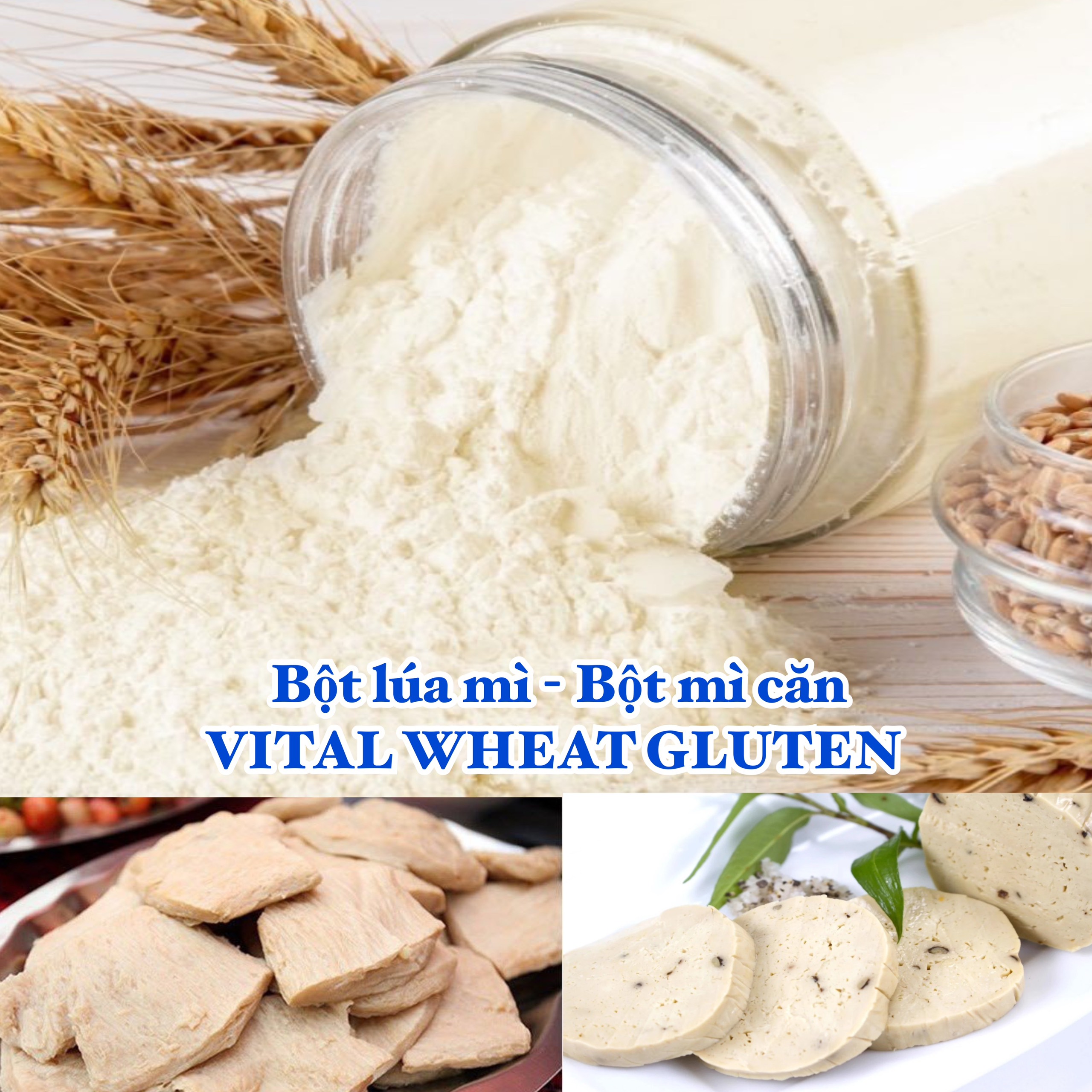 [100g-500g] Bột mì căn - Bột Vital Wheat Gluten - Bột lúa mì làm đồ chay, giò chả, bò viên