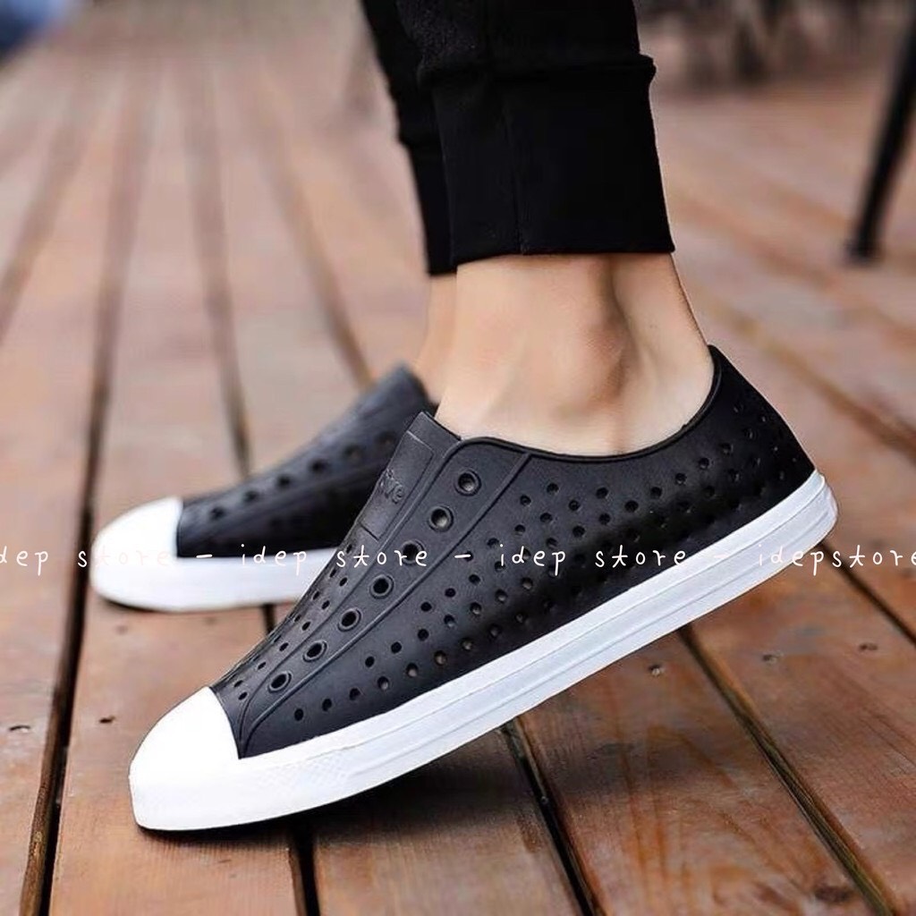 Giày nhựa lỗ nam - GL025 - Giày Sneaker nhựa đi mưa đi học đi chơi đi làm siêu nhẹ siêu mềm