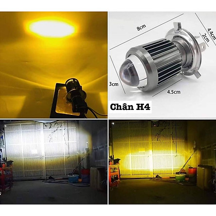 Đèn led mini bi cầu chân h4