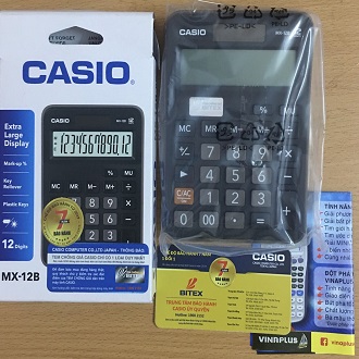 Máy tính casio MX-12B-BK chính hãng, giá rẻ