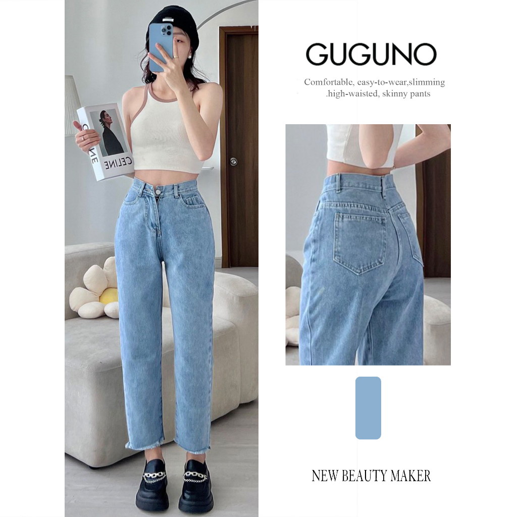Quần jeans nữ baggy Guguno