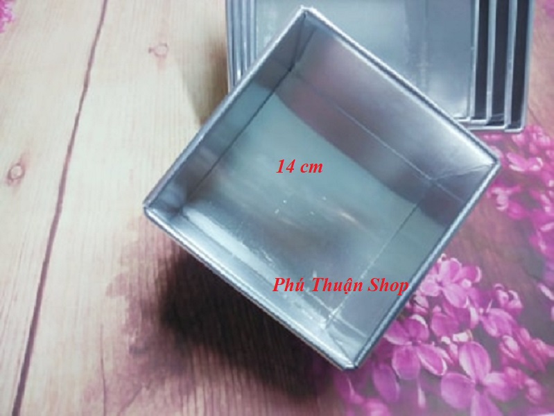 KHUÔN BÁNH NHÔM VUÔNG 14 CM -LOẠI DÀY